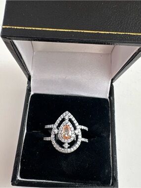 Bomb Party Your Style Is Calling Ring RG34332 Dark Smokey Topaz CZ Hematite